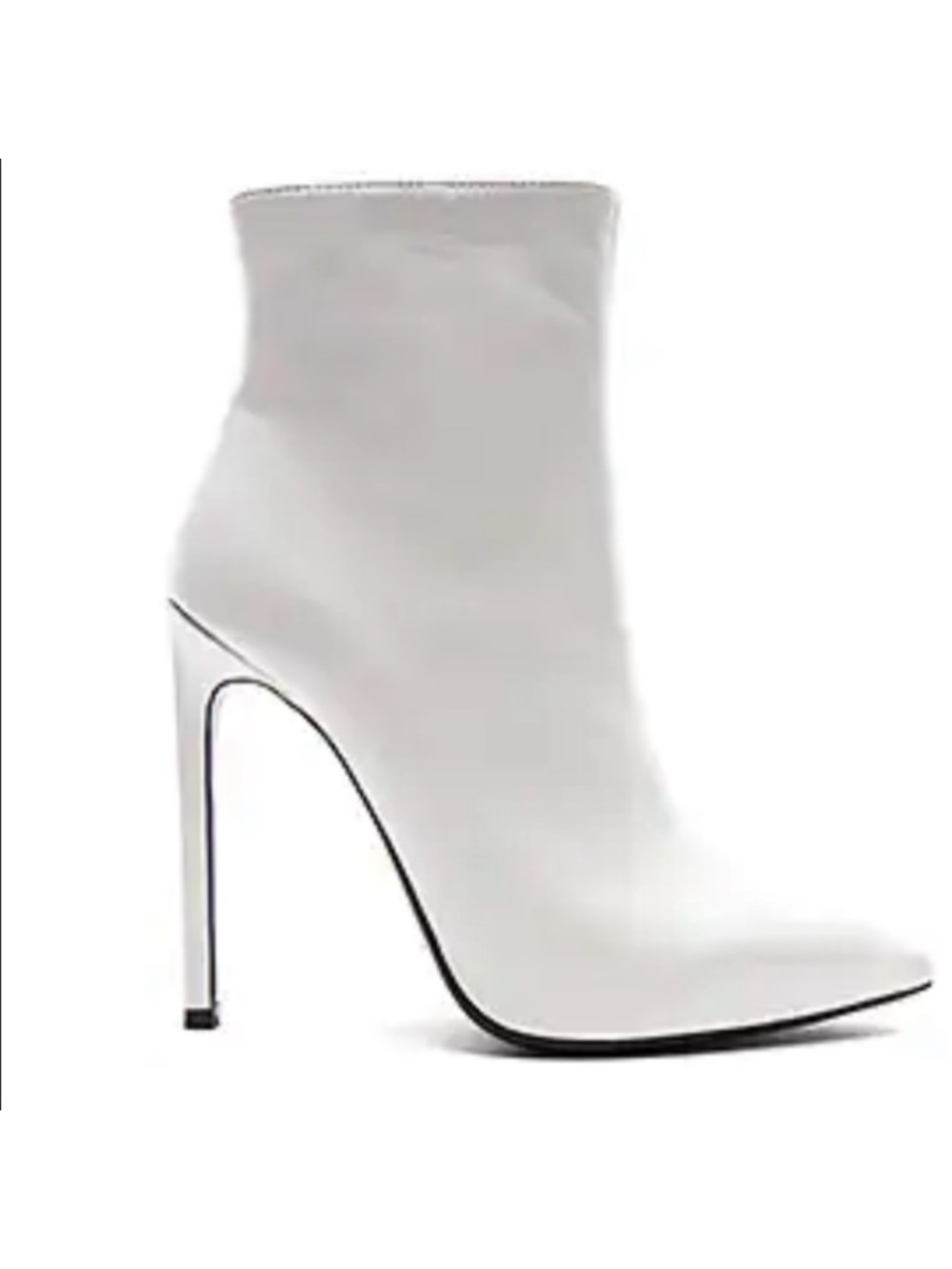 TONY BIANCO Booties Freddy Pointed Toe 4.5” Stiletto Leather in Capretto White 7